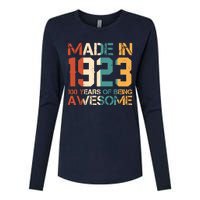 Retro Made In 1923 100 Years Of Being Awesome Birthday Womens Cotton Relaxed Long Sleeve T-Shirt