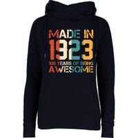 Retro Made In 1923 100 Years Of Being Awesome Birthday Womens Funnel Neck Pullover Hood