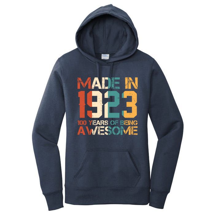 Retro Made In 1923 100 Years Of Being Awesome Birthday Women's Pullover Hoodie