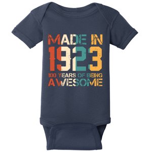 Retro Made In 1923 100 Years Of Being Awesome Birthday Baby Bodysuit