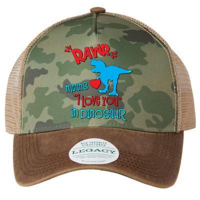 Rawr Means I Love You In Dinosaur Funny Valentine Gift Legacy Tie Dye Trucker Hat
