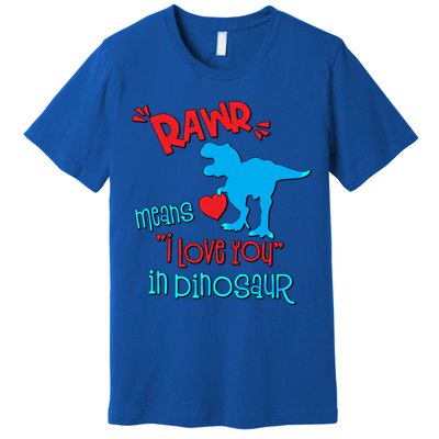 Rawr Means I Love You In Dinosaur Funny Valentine Gift Premium T-Shirt