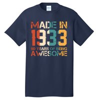 Retro Made In 1933 90 Years Of Being Awesome Birthday Tall T-Shirt