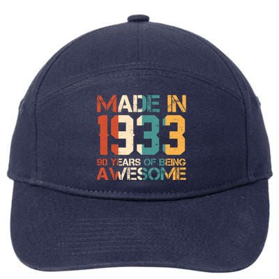 Retro Made In 1933 90 Years Of Being Awesome Birthday 7-Panel Snapback Hat