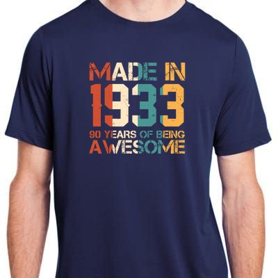 Retro Made In 1933 90 Years Of Being Awesome Birthday Adult ChromaSoft Performance T-Shirt