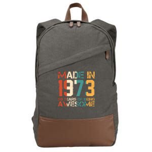 Retro Made In 1973 50 Years Of Being Awesome Birthday Cotton Canvas Backpack