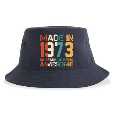 Retro Made In 1973 50 Years Of Being Awesome Birthday Sustainable Bucket Hat