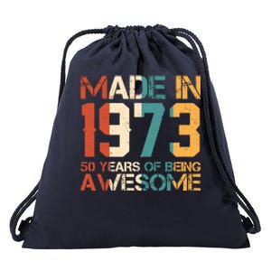 Retro Made In 1973 50 Years Of Being Awesome Birthday Drawstring Bag