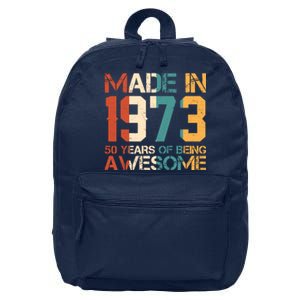 Retro Made In 1973 50 Years Of Being Awesome Birthday 16 in Basic Backpack