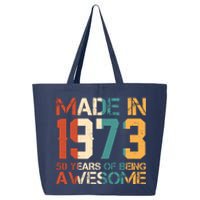 Retro Made In 1973 50 Years Of Being Awesome Birthday 25L Jumbo Tote