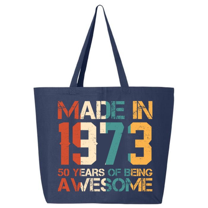 Retro Made In 1973 50 Years Of Being Awesome Birthday 25L Jumbo Tote