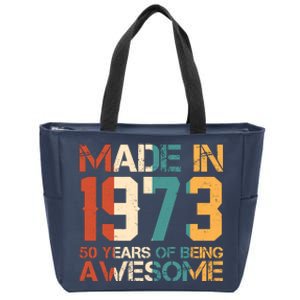 Retro Made In 1973 50 Years Of Being Awesome Birthday Zip Tote Bag