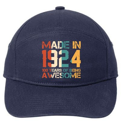 Retro Made In 1924 100 Years Of Being Awesome Birthday 7-Panel Snapback Hat