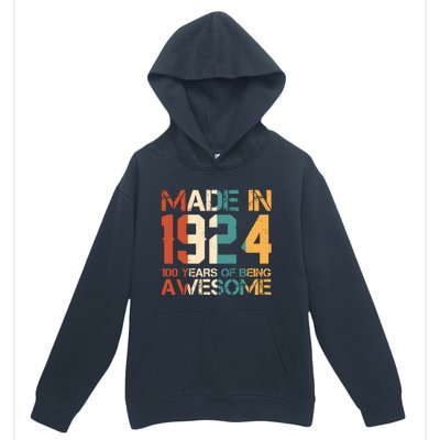 Retro Made In 1924 100 Years Of Being Awesome Birthday Urban Pullover Hoodie