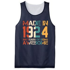 Retro Made In 1924 100 Years Of Being Awesome Birthday Mesh Reversible Basketball Jersey Tank