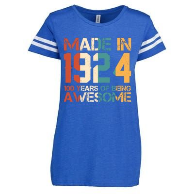 Retro Made In 1924 100 Years Of Being Awesome Birthday Enza Ladies Jersey Football T-Shirt