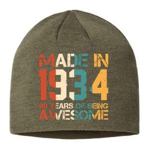 Retro Made In 1934 90 Years Of Being Awesome Birthday Sustainable Beanie