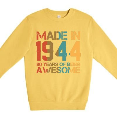 Retro Made In 1944 80 Years Of Being Awesome Birthday Premium Crewneck Sweatshirt