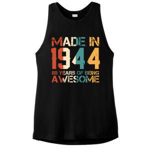 Retro Made In 1944 80 Years Of Being Awesome Birthday Ladies PosiCharge Tri-Blend Wicking Tank