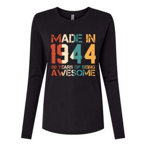 Retro Made In 1944 80 Years Of Being Awesome Birthday Womens Cotton Relaxed Long Sleeve T-Shirt