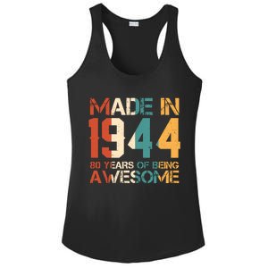 Retro Made In 1944 80 Years Of Being Awesome Birthday Ladies PosiCharge Competitor Racerback Tank