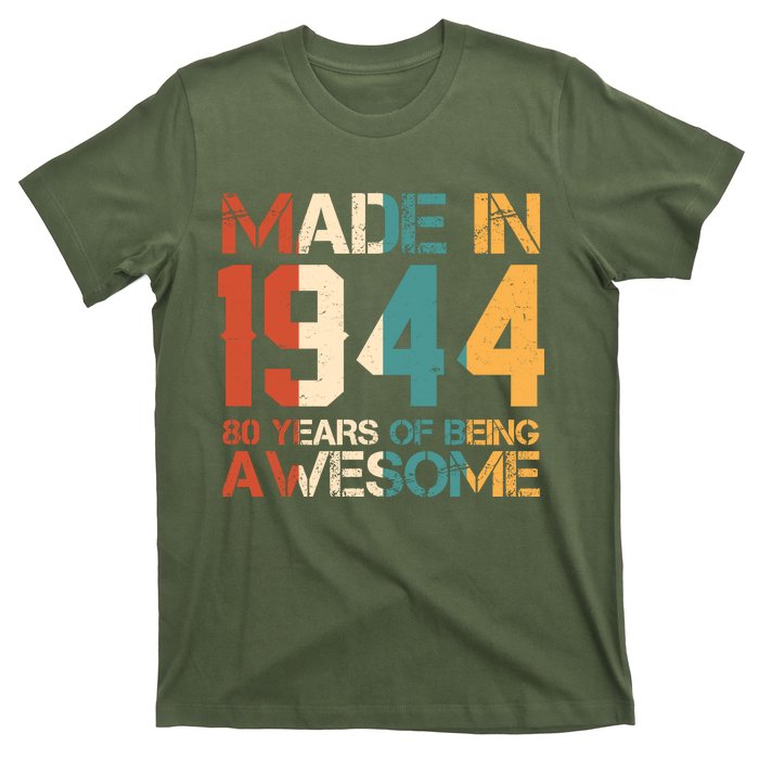 Retro Made In 1944 80 Years Of Being Awesome Birthday T-Shirt