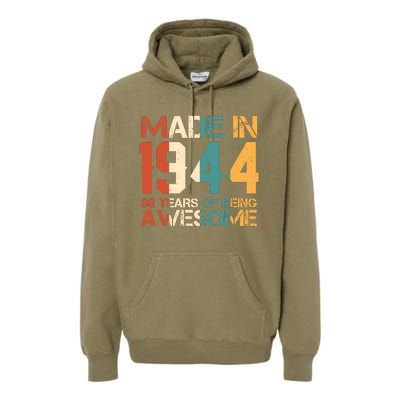 Retro Made In 1944 80 Years Of Being Awesome Birthday Premium Hoodie