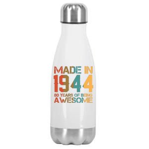 Retro Made In 1944 80 Years Of Being Awesome Birthday Stainless Steel Insulated Water Bottle