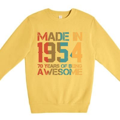 Retro Made In 1954 70 Years Of Being Awesome Birthday Premium Crewneck Sweatshirt