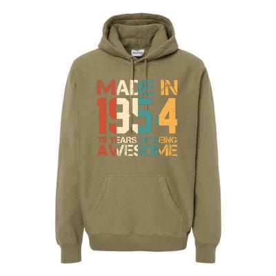 Retro Made In 1954 70 Years Of Being Awesome Birthday Premium Hoodie