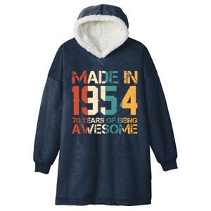 Retro Made In 1954 70 Years Of Being Awesome Birthday Hooded Wearable Blanket