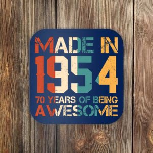 Retro Made In 1954 70 Years Of Being Awesome Birthday Coaster