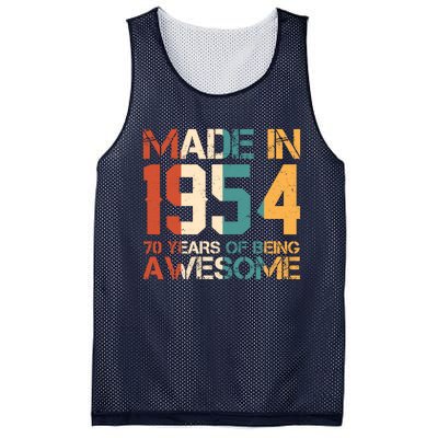 Retro Made In 1954 70 Years Of Being Awesome Birthday Mesh Reversible Basketball Jersey Tank