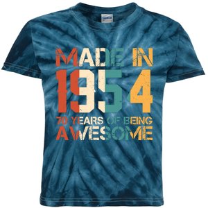 Retro Made In 1954 70 Years Of Being Awesome Birthday Kids Tie-Dye T-Shirt