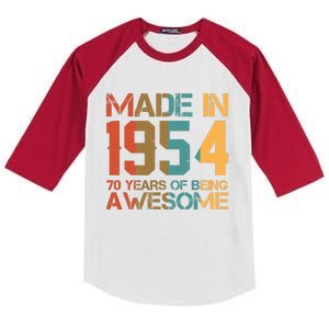 Retro Made In 1954 70 Years Of Being Awesome Birthday Kids Colorblock Raglan Jersey