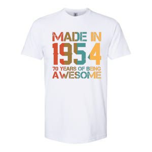 Retro Made In 1954 70 Years Of Being Awesome Birthday Softstyle CVC T-Shirt