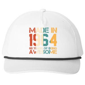 Retro Made In 1964 60 Years Of Being Awesome Birthday Snapback Five-Panel Rope Hat