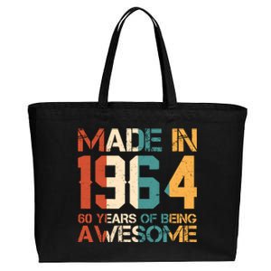 Retro Made In 1964 60 Years Of Being Awesome Birthday Cotton Canvas Jumbo Tote