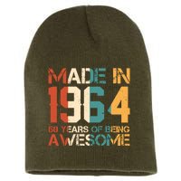 Retro Made In 1964 60 Years Of Being Awesome Birthday Short Acrylic Beanie