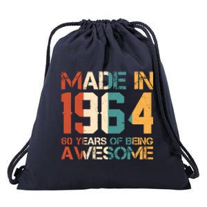 Retro Made In 1964 60 Years Of Being Awesome Birthday Drawstring Bag