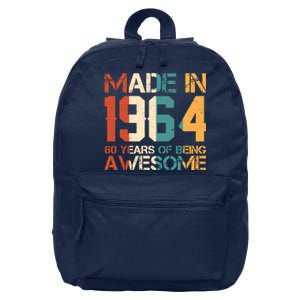 Retro Made In 1964 60 Years Of Being Awesome Birthday 16 in Basic Backpack