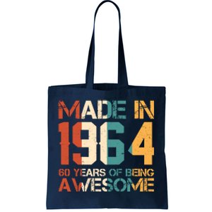 Retro Made In 1964 60 Years Of Being Awesome Birthday Tote Bag