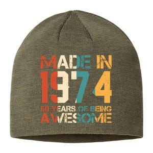 Retro Made In 1974 50 Years Of Being Awesome Birthday Sustainable Beanie