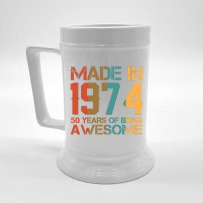 Retro Made In 1974 50 Years Of Being Awesome Birthday Beer Stein