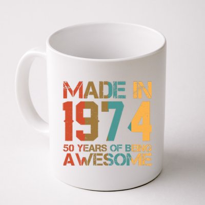 Retro Made In 1974 50 Years Of Being Awesome Birthday Coffee Mug