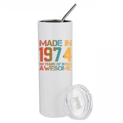 Retro Made In 1974 50 Years Of Being Awesome Birthday Stainless Steel Tumbler