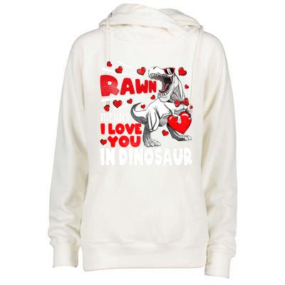 Rawr Means I Love You In Dinosaur Heart Tmeaningful Giftrex Valentines Day Gift Womens Funnel Neck Pullover Hood