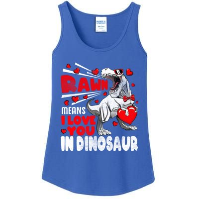 Rawr Means I Love You In Dinosaur Heart Tmeaningful Giftrex Valentines Day Gift Ladies Essential Tank