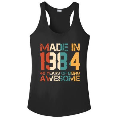 Retro Made In 1984 40 Years Of Being Awesome Birthday Ladies PosiCharge Competitor Racerback Tank