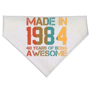 Retro Made In 1984 40 Years Of Being Awesome Birthday USA-Made Doggie Bandana